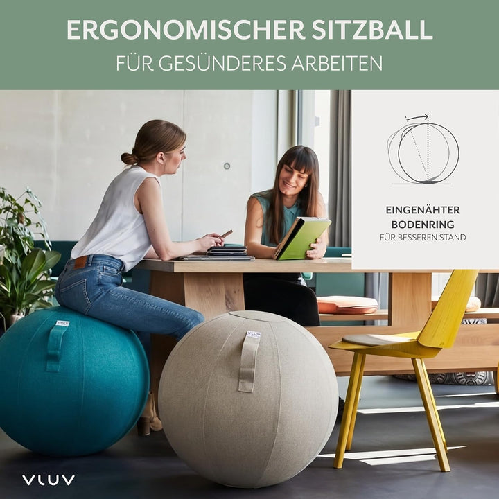 VLUV LEIV Stoff-Sitzball 60cm - 65cm Mustard, 60cm - 65cm Mustard