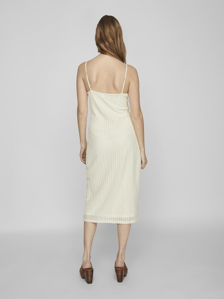 Vila Damen Vijulisa V-Neck S/L Midi Dress Kleid XS Birch, XS Birch