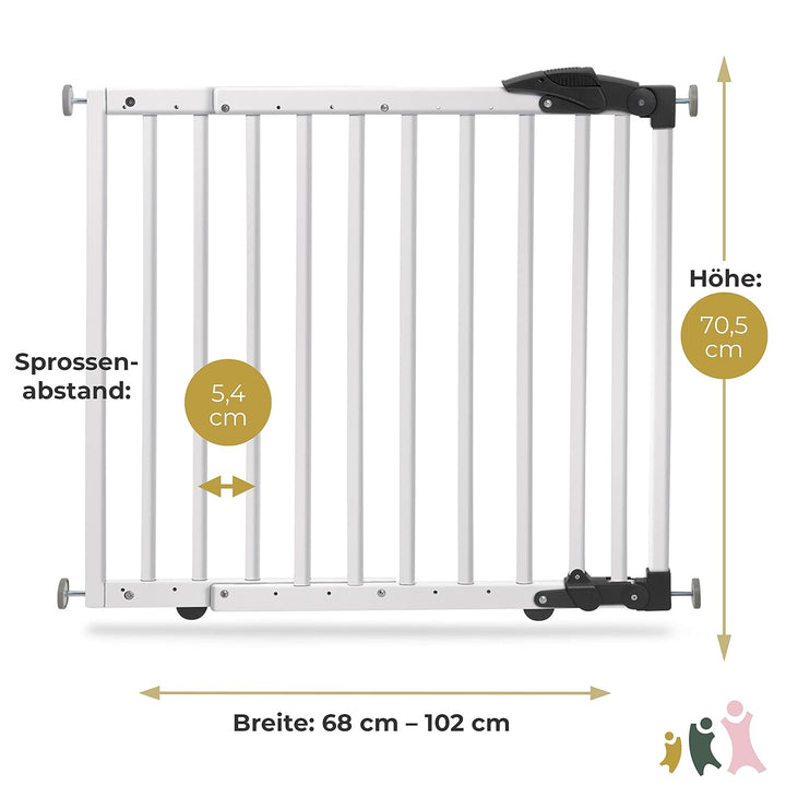 Geuther 2714 schwenkbares Türschutzgitter Passung: 68 cm - 102 cm Türgitter ohne Bohren Sicherheitsv