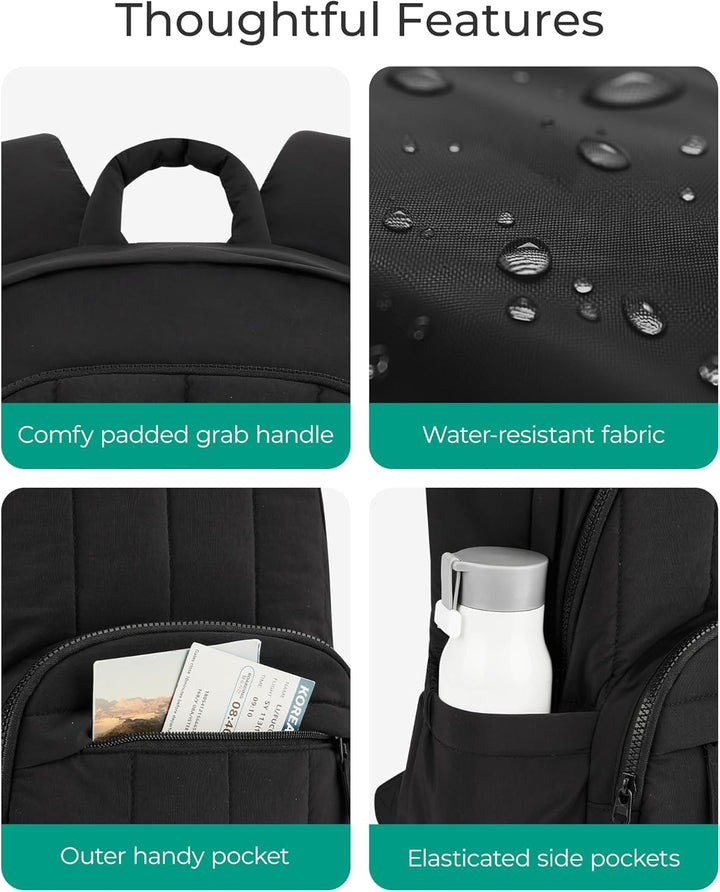 Bagsmat Puffer Laptop Rucksack Damen, Reiserucksack Schulrucksack Teenager, Gesteppte College Arbeit