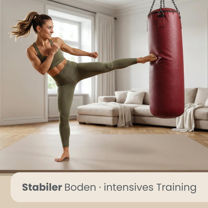 EYEPOWER 25mm Dicke Bodenschutz-Matte 90x90cm Trainingsmatte Puzzlematte erweiterbare Fitnessmatte i