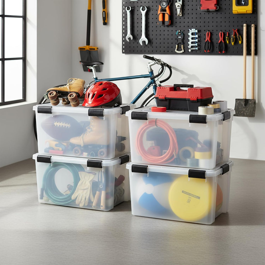Iris Ohyama Luftdichte Kunststoff-Aufbewahrungsboxen mit Deckel, 50L, 3er-Set, Transparent, Hermetis