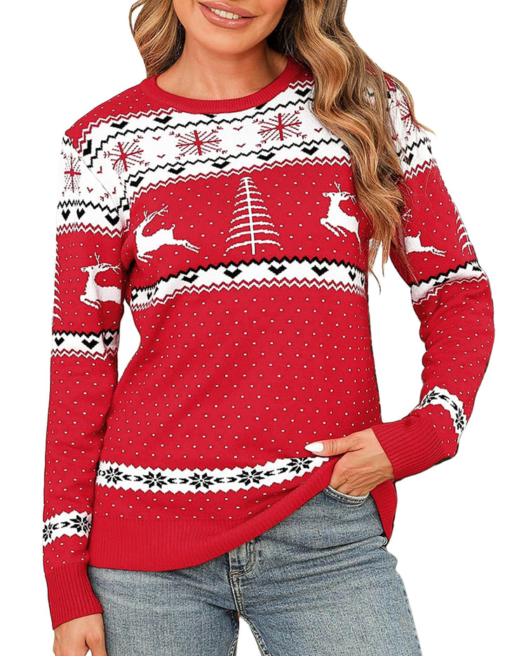 Totatuit Weihnachtspullover Damen Hässliche Christmas Sweater Feinstrick Strickpullover Xmas Sweater
