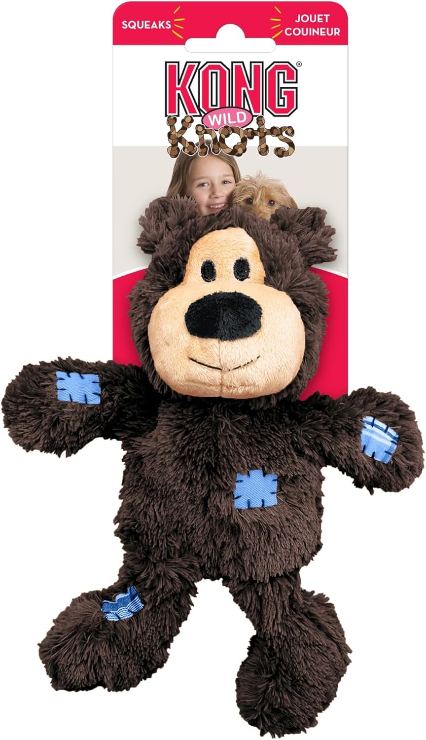KONG Wild Knots Bear - Hundespielzeug aus Geknotetem Seil - Minimale Füllung - Für Kleine/Mittelgros