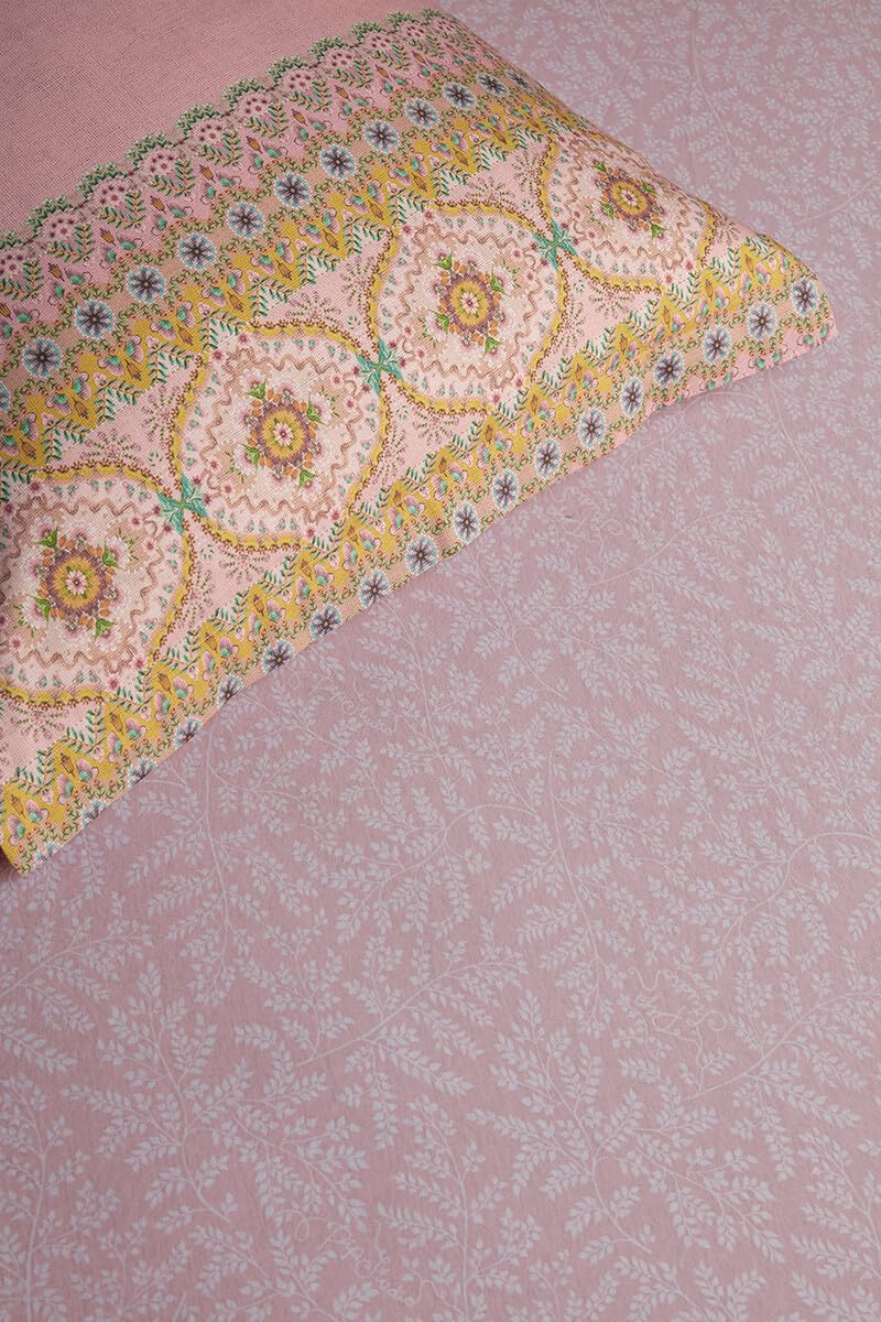 Pip Studio Spannbettlaken Leafy Farbe Pink 180x200/220 Spann-Laken Laken
