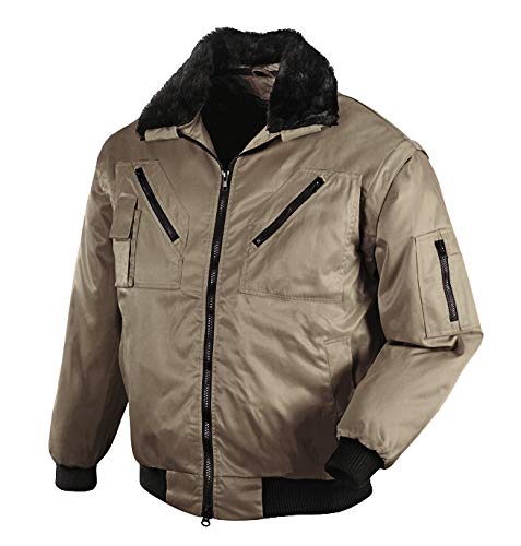 texxor Herren Pilotenjacke Oslo Arbeitsjacke mit abnehmbaren rmeln khaki XL, Creme, XL EU XL Creme,