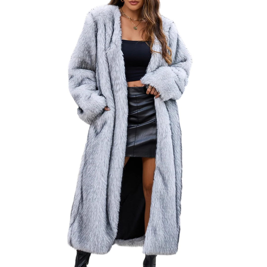 Ansenesna Winterjacke Damen Lang Warm Mit Fell Wintermantel Elegant Felljacke Braun Winter Flauschig