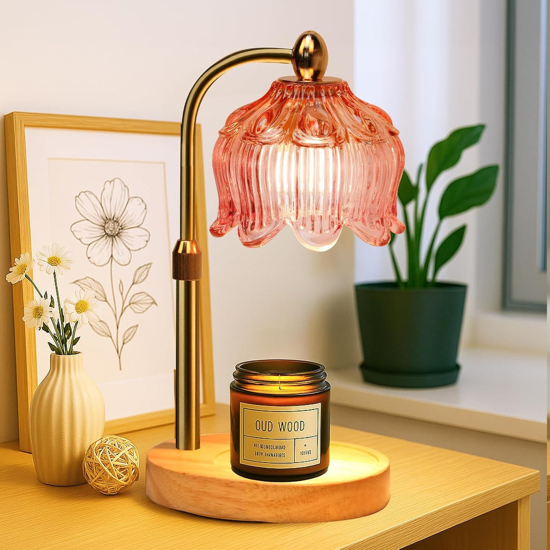 Candle Warmer Lamp with Timer Electric Adjustable Height Candle Warmer Dimmable Wax Lamp Jar Candles