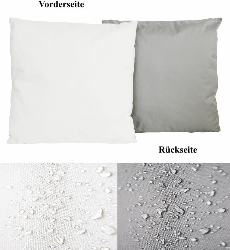 JACK 4X 2-farbiges Wende Outdoor Lounge Kissen 45x45cm Dekokissen inkl. Füllung Wasserfest Sitzkisse