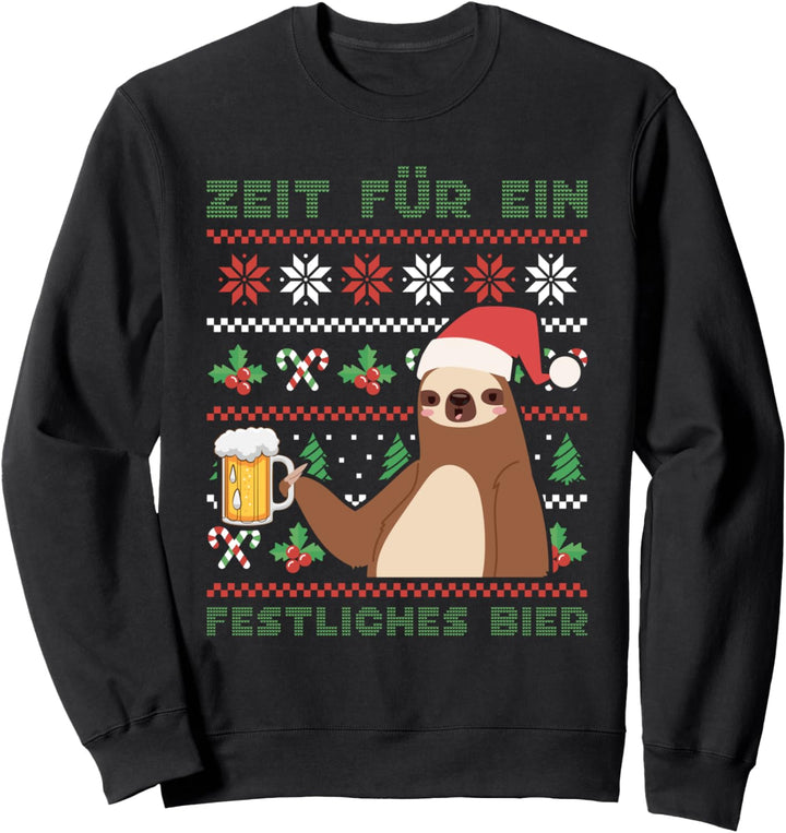 Party Faultier Weihnachten I Zeit für ein festliches Bier Sweatshirt