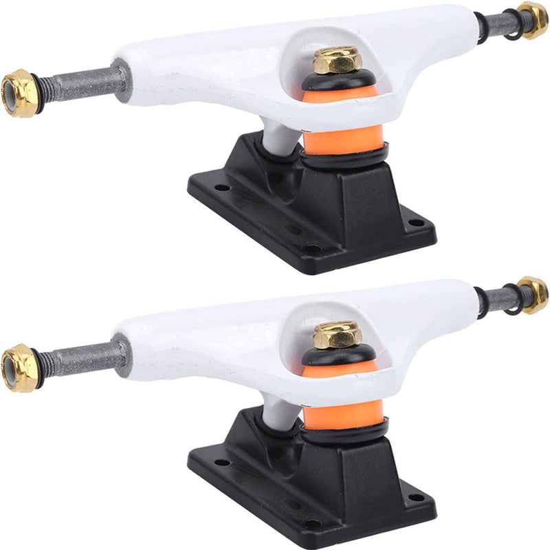 2PCS Skateboard Trucks, Aluminium Skateboard Halterung Robuste leichte Tensor Trucks Skateboards(Wei