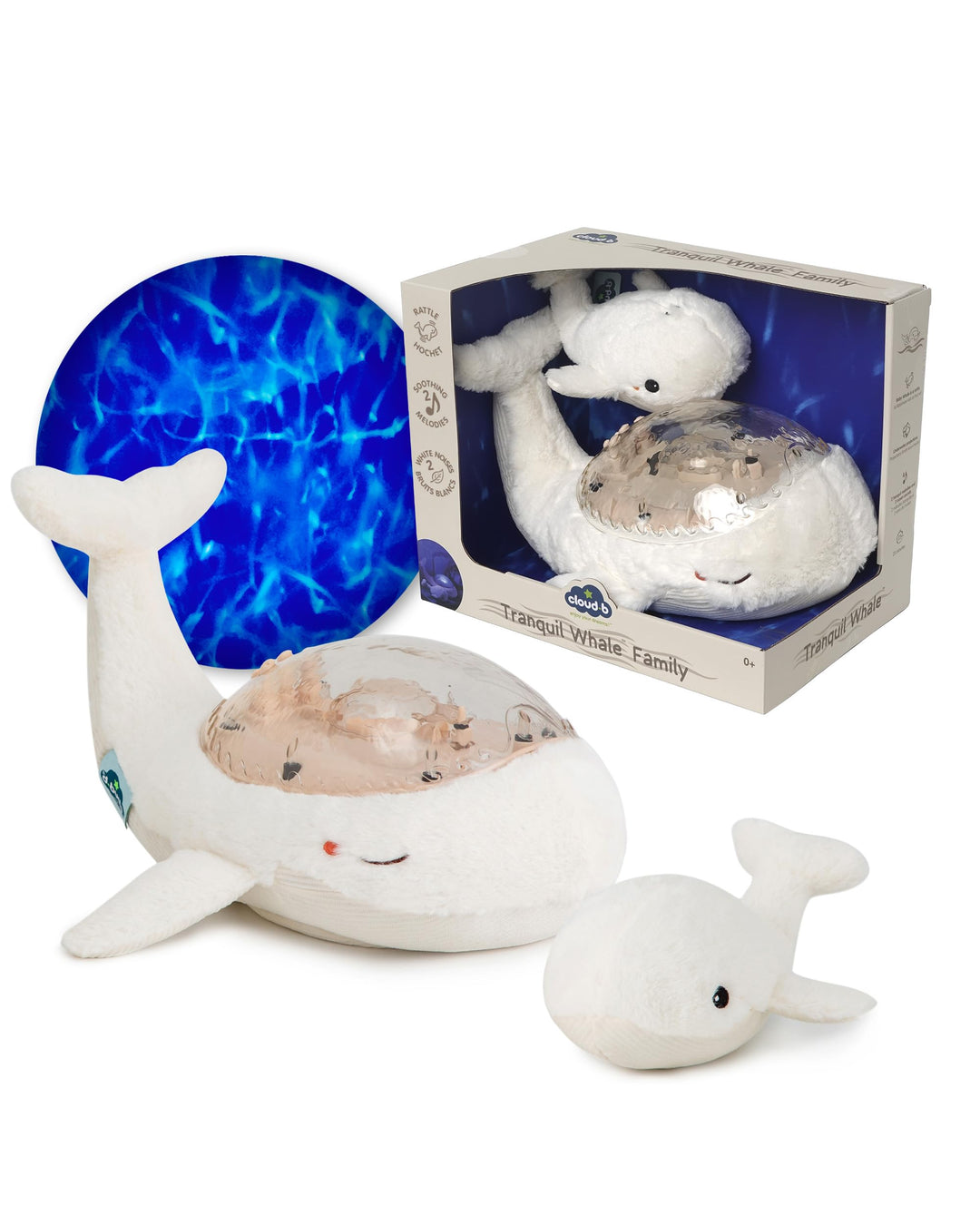 Cloud b Ocean Projector Nachtlicht mit weissem Rauschen beruhigenden Klängen | Einstellbare Einstell