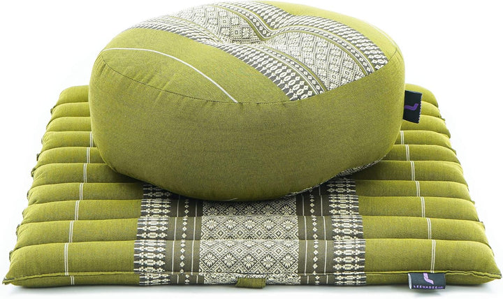 Leewadee Meditationsset Yogaset aus Meditationskissen Zafu und Kleiner rollbarer Sitzmatte Zabuton Ö
