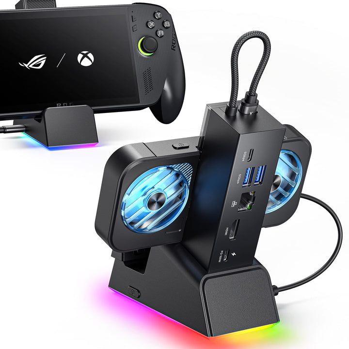 JSAUX Dockingstation für ROG Ally X/ROG Ally/Steam Deck/Legion Go 7-in-1 Dock für ROG Ally X mit RGB
