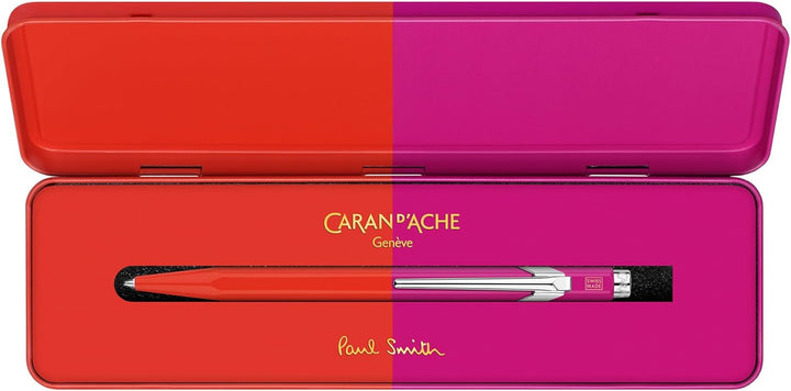 Caran d'Ache 849 PAUL SMITH Kugelschreiber in der Farbe: Warm Red/Melrose Pink, Aluminium, Goliath M
