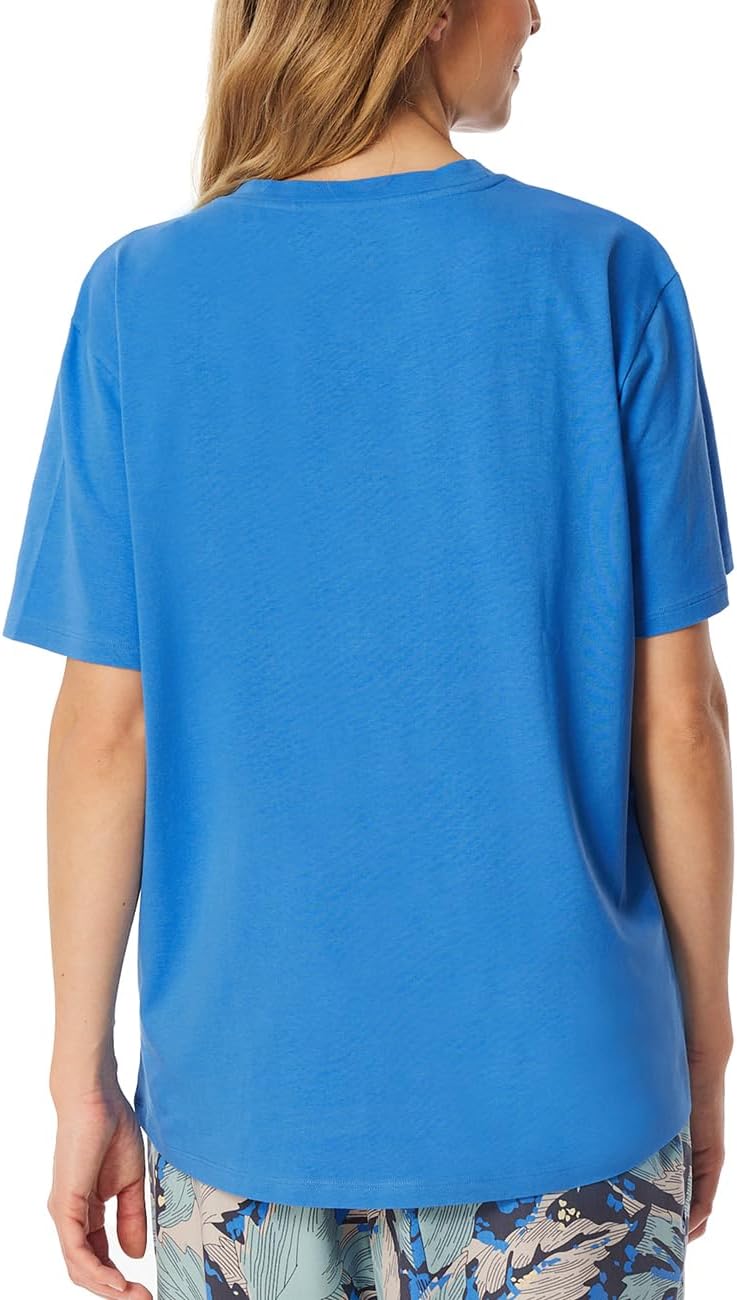 Schiesser Damen Schlafshirt kurzarm Baumwolle - Mix + Relax 34 Aquarium_179267, 34 Aquarium_179267