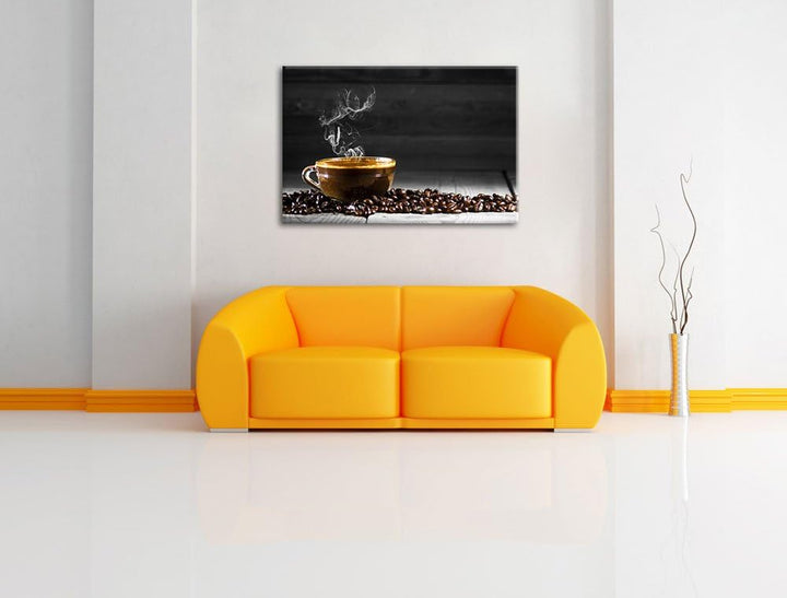 Duftender Arabischer Kaffe schwarz/weiss Format: 100x70 auf Leinwand, XXL riesige Bilder fertig gera