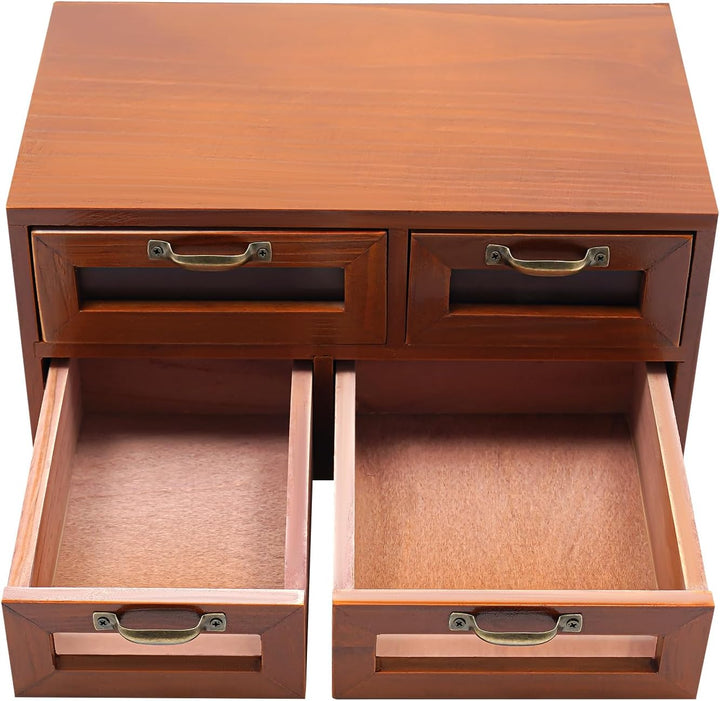 Schreibtisch Organizer Holz Aufbewahrungsschrank Mit 4 Schubladen FüR Zuhause Vintage Holzschubladen