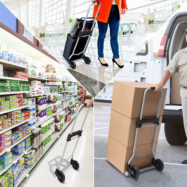 Sackkarre Alu Klappbar Handkarren Transportkarre 100 kg Belastbarkeit für Einkaufen, Reisen, Umzug 1