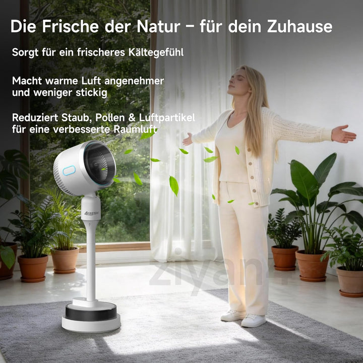 4-in-1 Multifunktionsventilator mit Luftkühler, Heizlüfter, Luftbefeuchter und Negativionen, 3 Winds