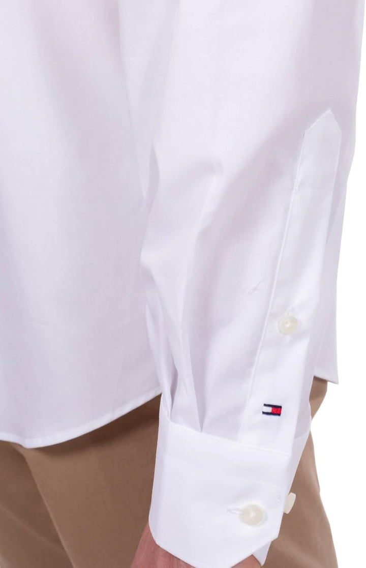 Tommy Hilfiger Herren Core Stretch Poplin Slim Shirt Businesshemd 40 Weiss (White), 40 Weiss (White)