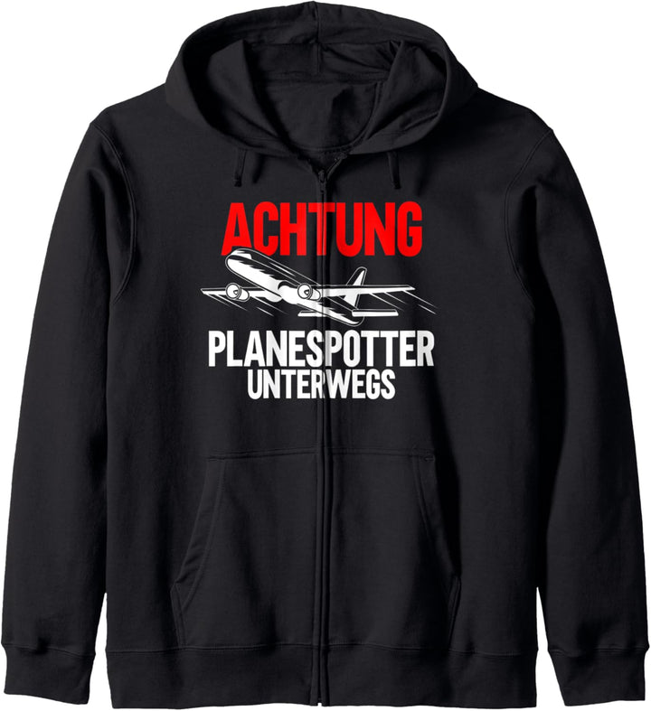 Flugzeug Spotting Achtung Planespotter Kapuzenjacke