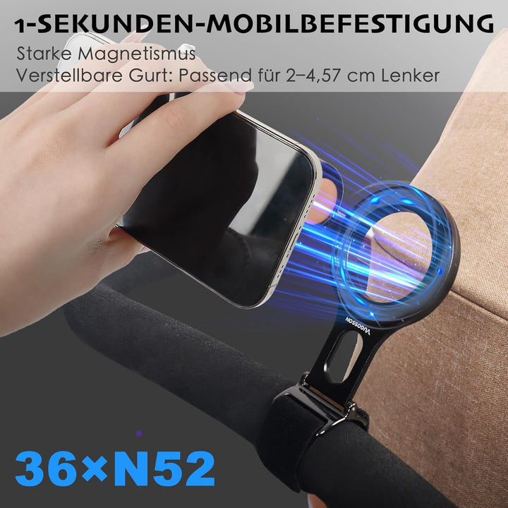 Magnetischer Handyhalter für Kinderwagengriff, kompatibel mit MagSafe (starker Magnet) – 180°verstel