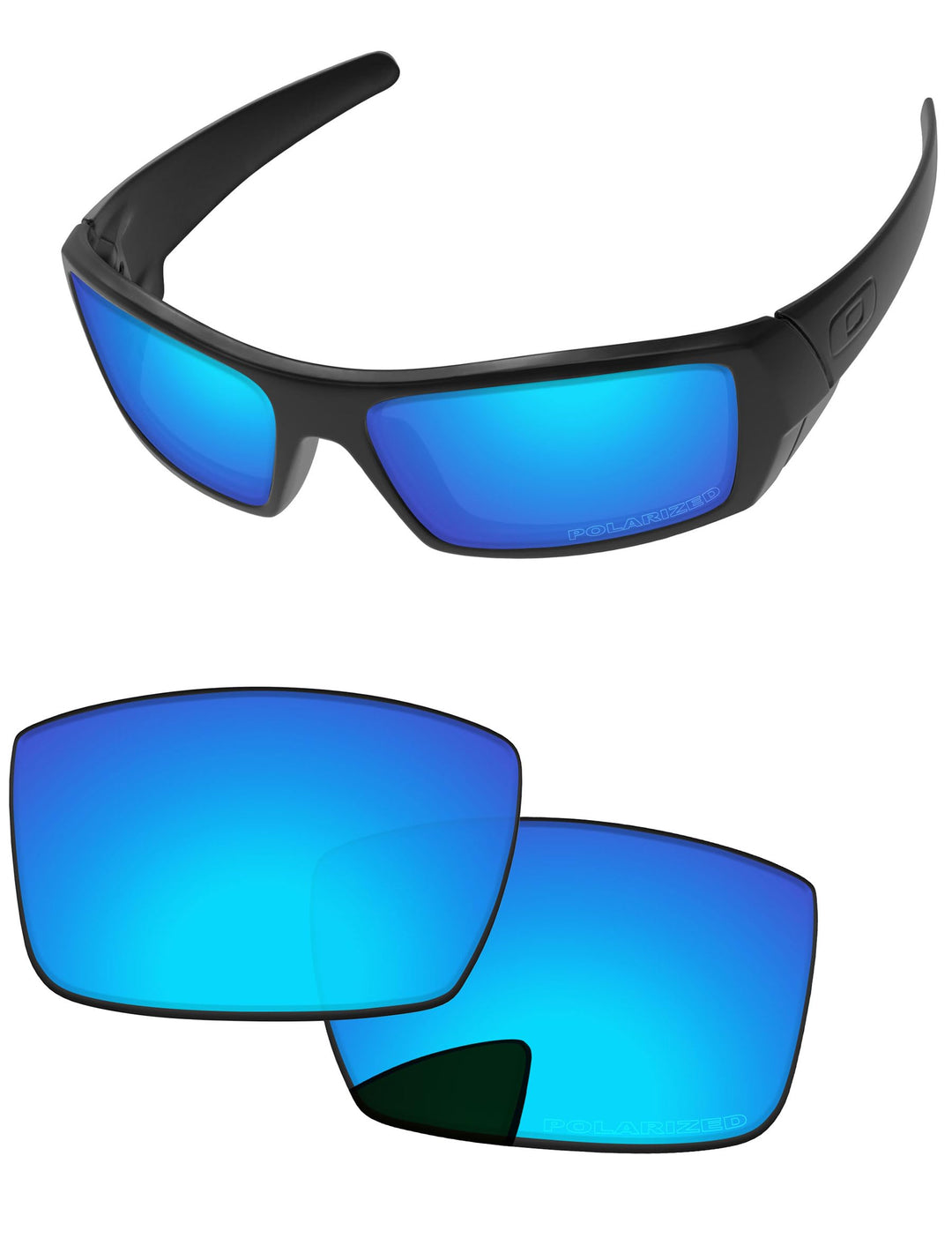 PapaViva Ersatzlinsen für for Oakley Gascan OO9014 Eisblau - Polarisiert, Eisblau - Polarisiert