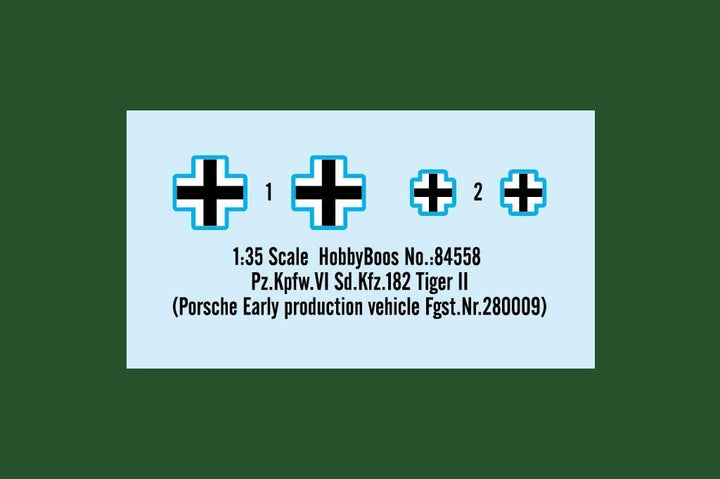 Hobby Boss 84558 Pz.Kpfw.Vi Sd.Kfz.182 Tiger Ii Porsche Early Production Vehicle Fgst.Nr.280009 - ma