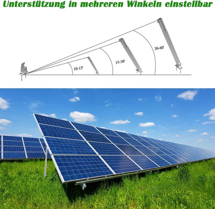 Solarmodul Halterung, 2 Sets Halterung Balkonkraftwerk Montageset Extra Länge 52CM-104CM, Aufständer