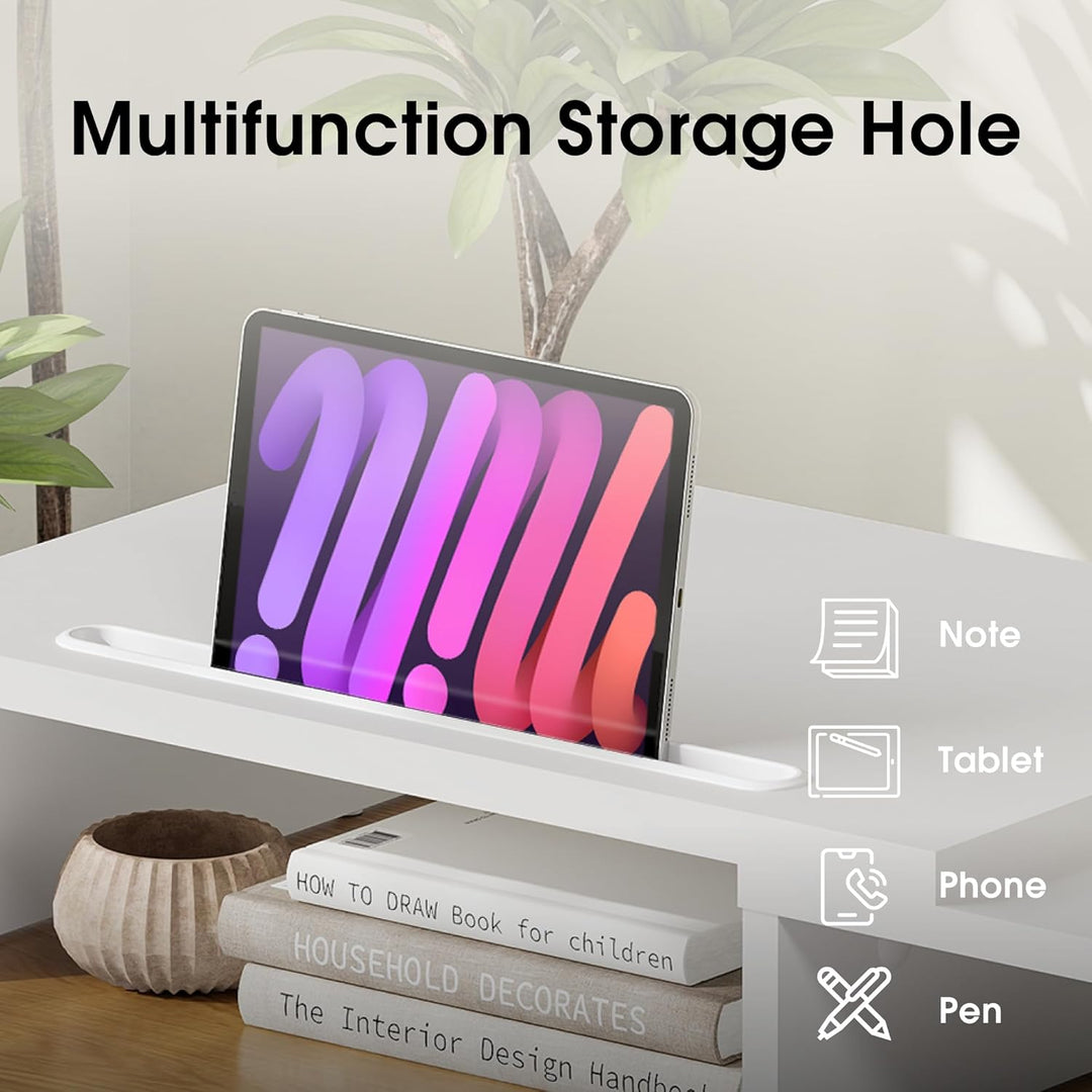 FITUEYES Dual Monitor Ständer Holz Farbe Holz drehbar Länge Verstellbar mit Halteschlitz für Smartph