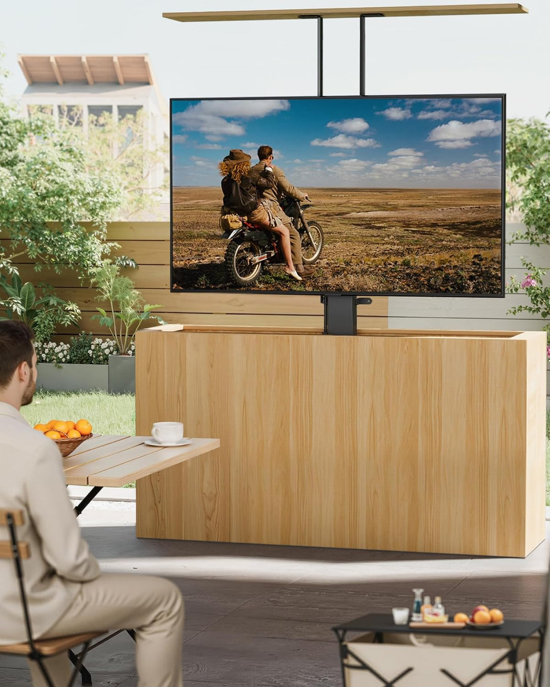 monTEK TV Lift Elektrisch für 43-88 Zoll Fernseher bis 60 kg, Motorisierte TV Halterung mit Funkfern