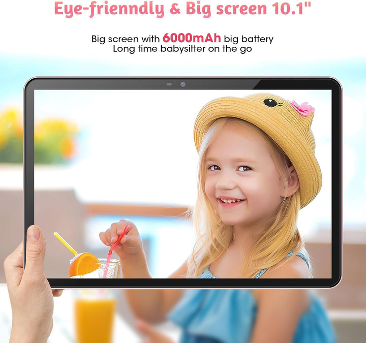 Kinder-Tablet, 10-Zoll-Tablet für Kinder, Android 14, Kleinkind-Tablet, 8 (4 + 4) GB RAM, 128 GB ROM