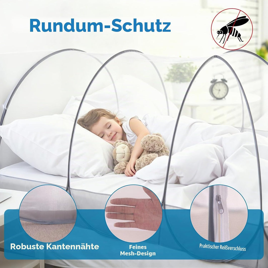 IIRC Moskitonetz Bett Reise – 190 x 90 x 90 cm Pop Up Moskitonetz für Bett, Camping &amp; Zuhause, Faltb