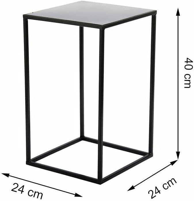 HowHomely Blumenständer Metall Schwarz 40 cm Hoch - Solider und Robuster Blumenhocker Metall - Pflan