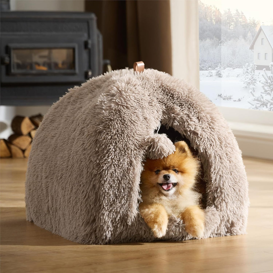 BEDSURE Katzenbett grosse Katzen Katzenhöhle- 44x44x44 cm Plüsch Katzenhaus Indoor mit abnehmbarem K