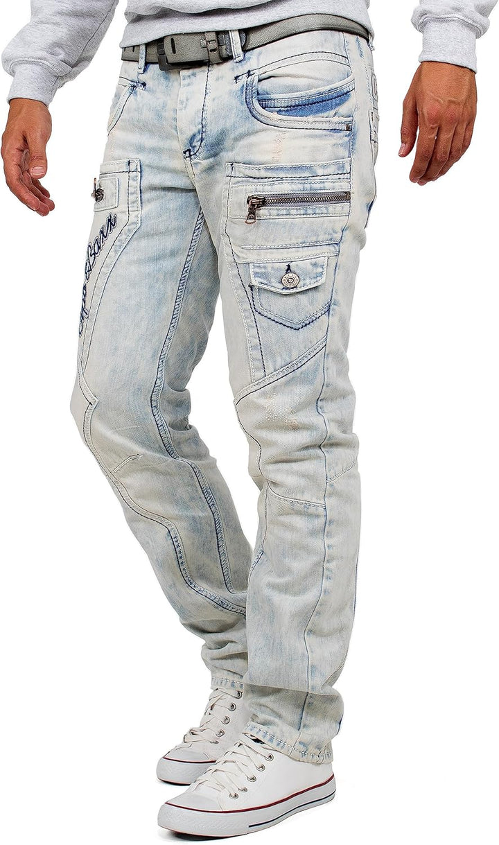 Cipo & Baxx Herren Jeans Hose Freizeit Hose Casual BANS Production 33W / 32L Hellblau - 36, 33W / 32