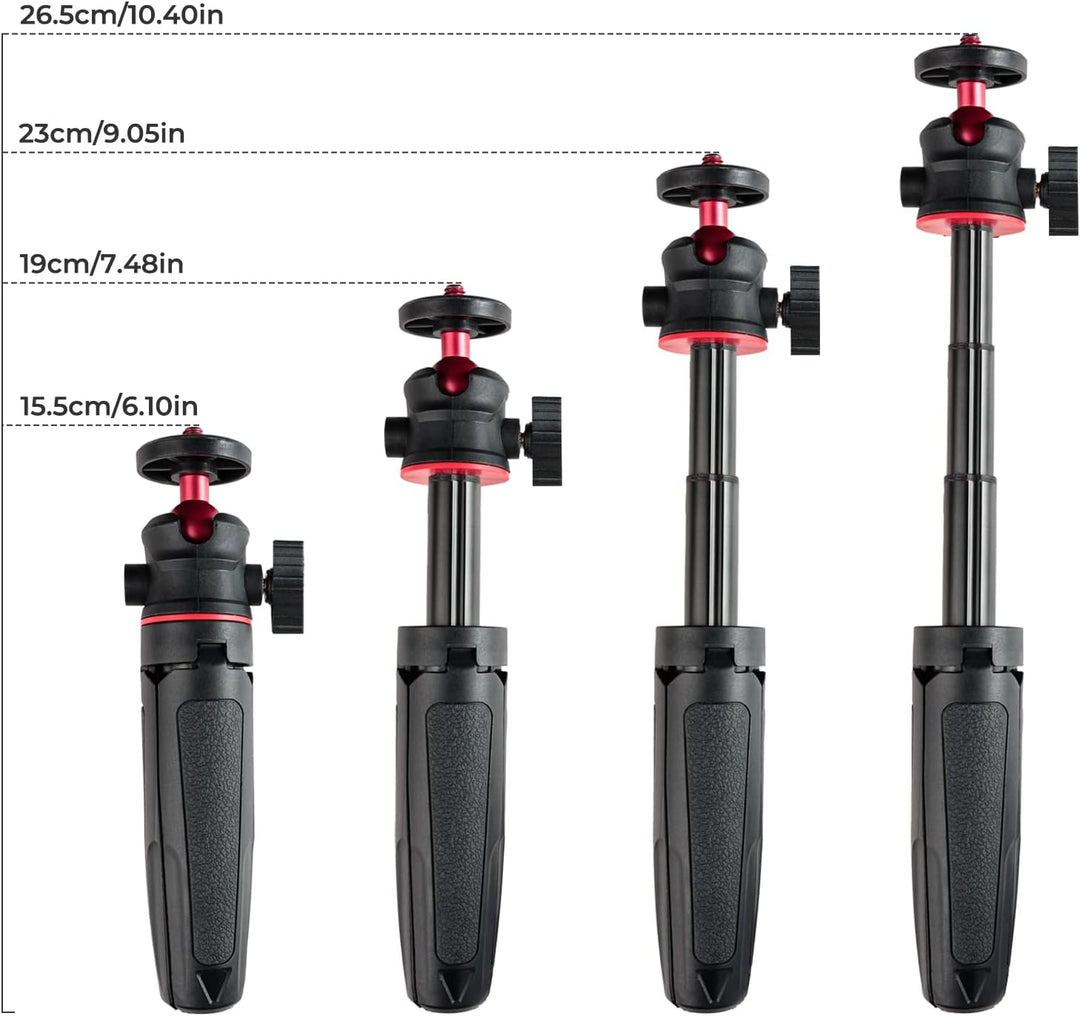 Wurkkos Mini Teleskop Stativ, Kompaktes Tischstativ mit 360° verstellbarem Kugelkopf und Standard-1/