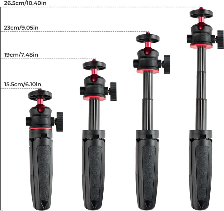 Wurkkos Mini Teleskop Stativ, Kompaktes Tischstativ mit 360° verstellbarem Kugelkopf und Standard-1/