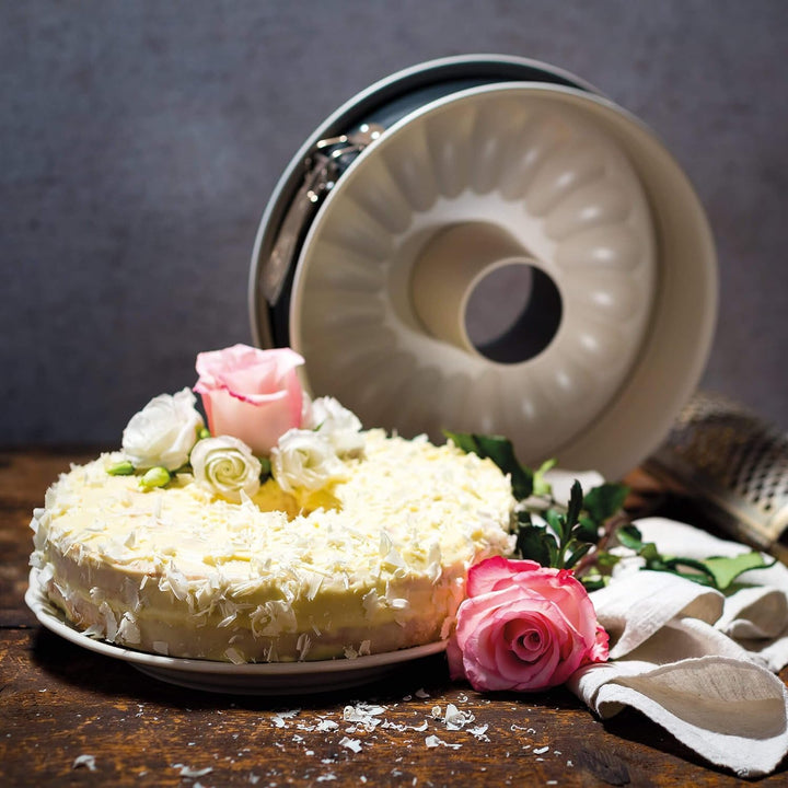 Dr. Oetker Premium Springform Set – 2 ST mit Flach- und Rohrboden, Hitzebeständig, 5 Jahre Herstelle