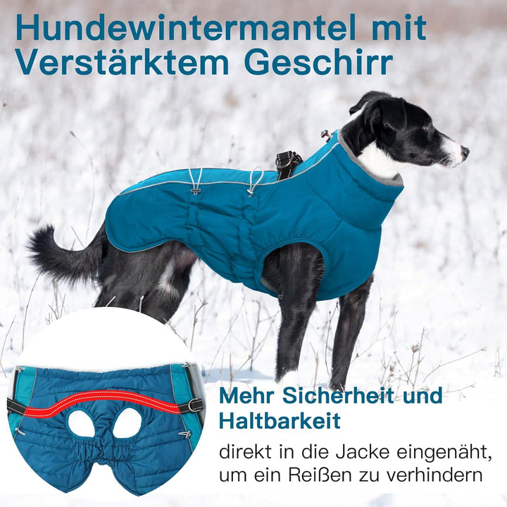 Hundemantel Winter, Ärmellose Hundejacke mit Durch Verstellbare Gummizüge, Rutschfester Reissverschl