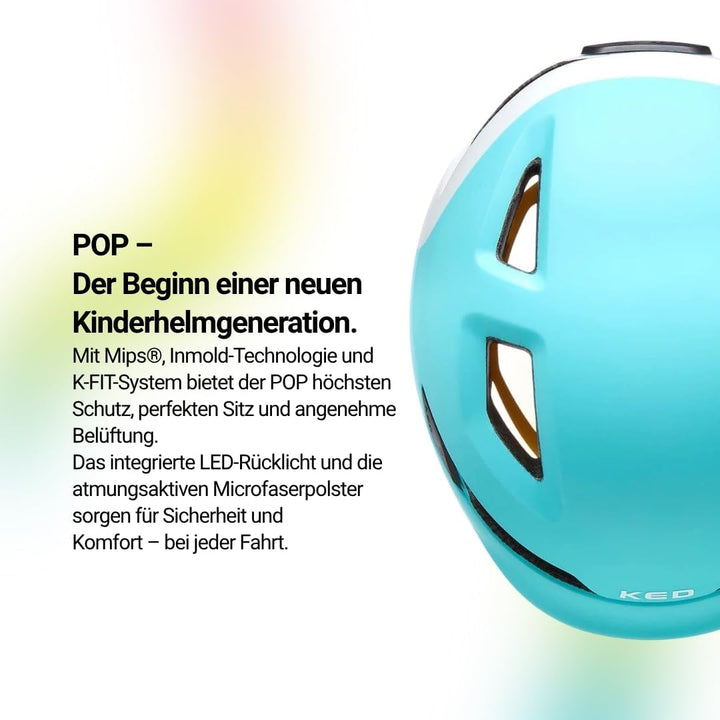 KED Pop MIPS Kinder Fahrrad Helm schwarz/weiss 2023 Eisblau/Weiss M | 52-56cm, Eisblau/Weiss M | 52-
