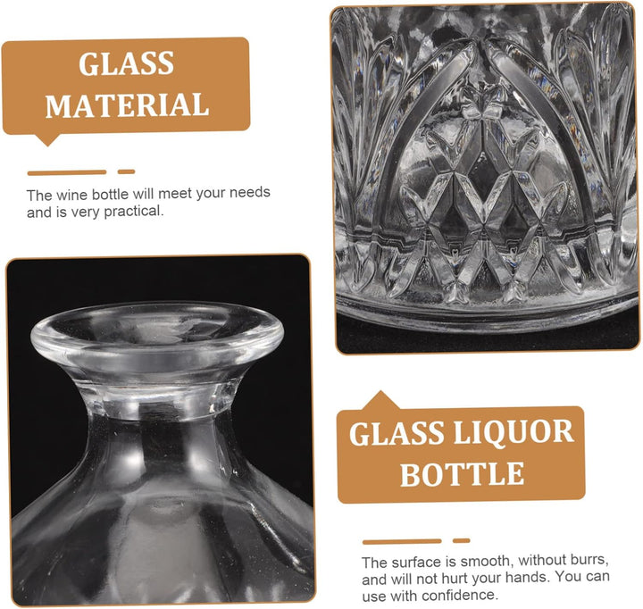 MAGICLULU Whisky Karaffe Glas Mit Elegantem Glasverschluss Transparenter Dekanter Für Brandy Whiskey