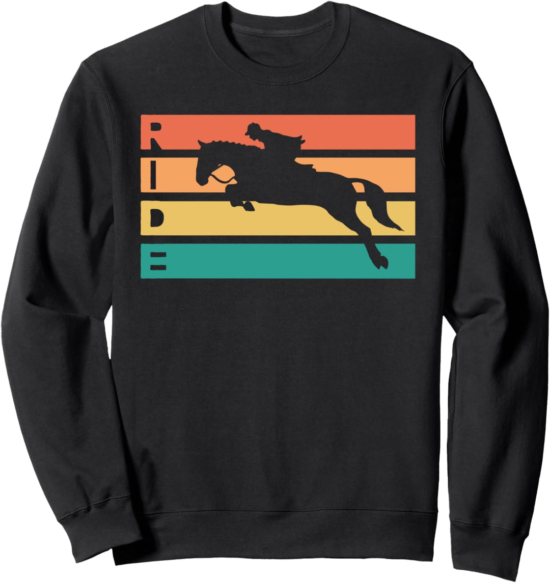 Retro Vintage Pferdereiten Geschenk für Reiter & Reiterinnen Sweatshirt
