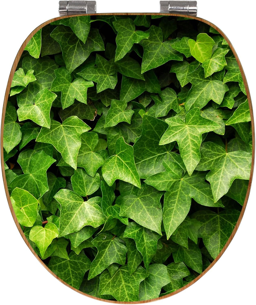 banjado® Design WC Sitz Bambus Absenkautomatik mit Motiv Efeu/Toilettendeckel mit Absenkautomatik Ho