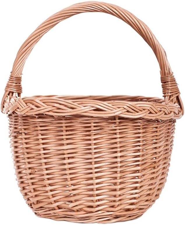 Geschenkkorb aus Weide, Weidenkorb in Naturfarbe, Präsentkorb, Dekorationskorb, Henkelkorb