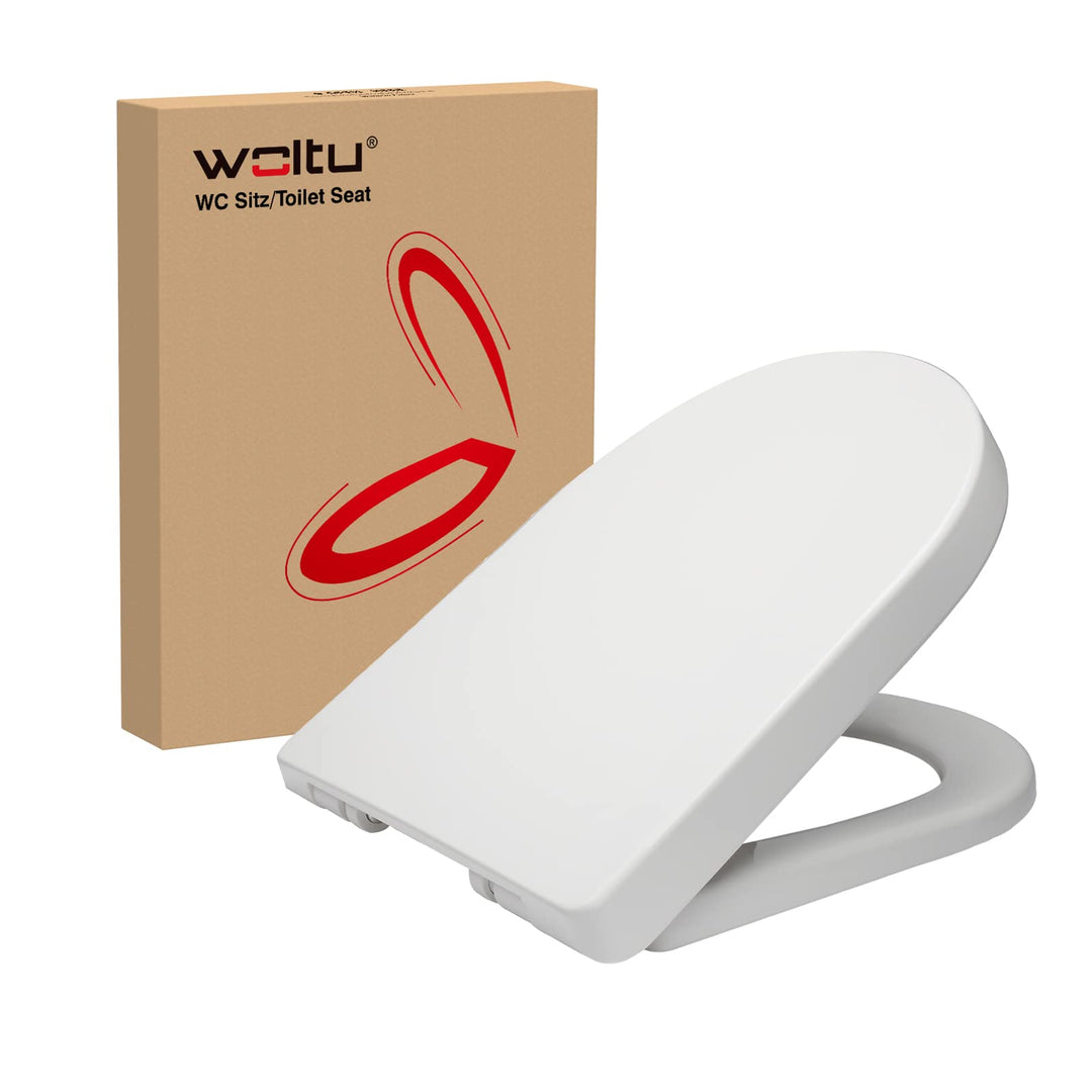 WOLTU WS2544 Toilettendeckel WC Deckel Sitz Absenkautomatik, Kunststoff, Fast Fix/Schnellbefestigung