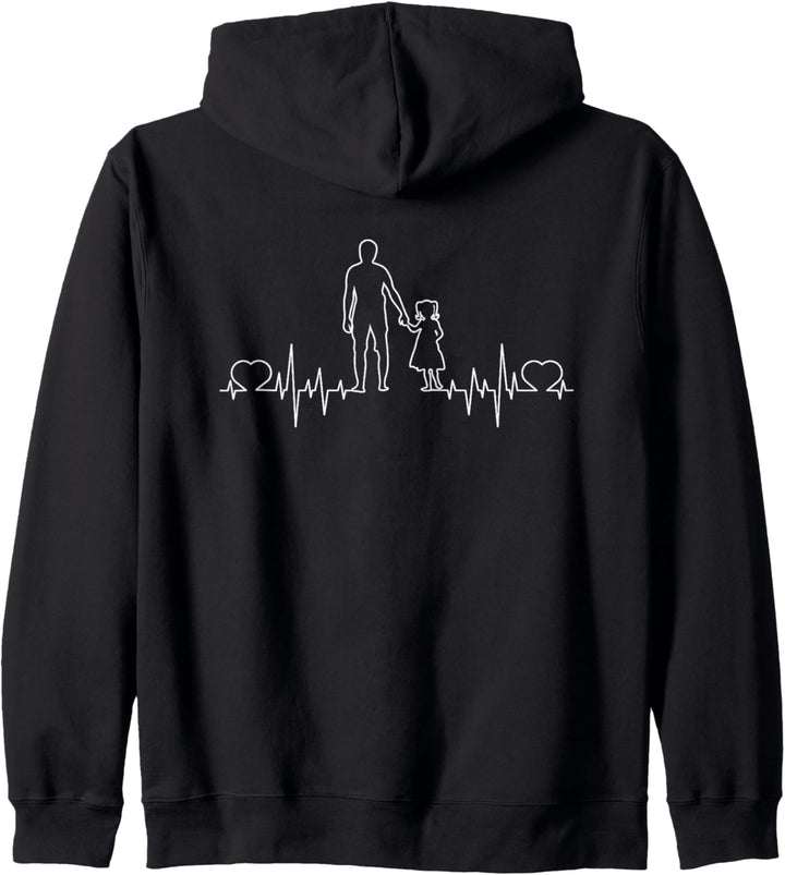 Vater & Tochter Herzschlag Papa & Kind Partnerlook Kapuzenjacke