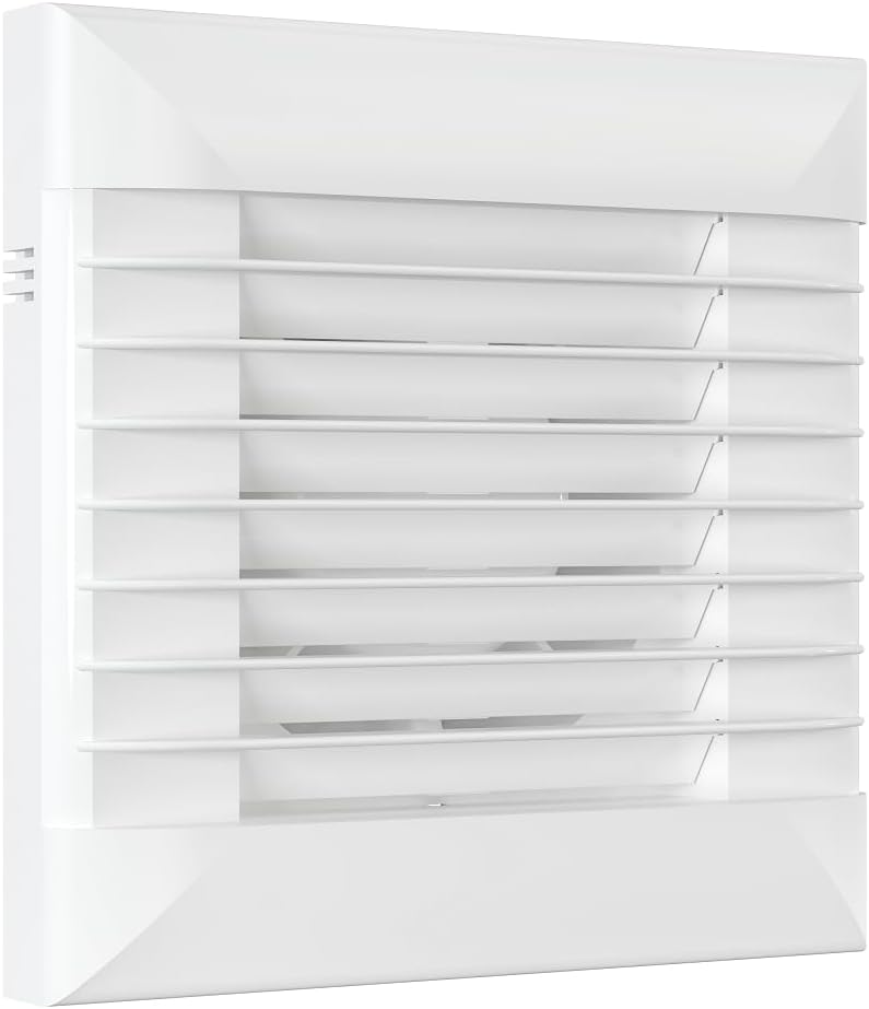 Vlano FLAP 100 Hygro Badlüfter mit automatischen Jalousien, Feuchteregelung, Nachlauf, 100mm, 85 m³/
