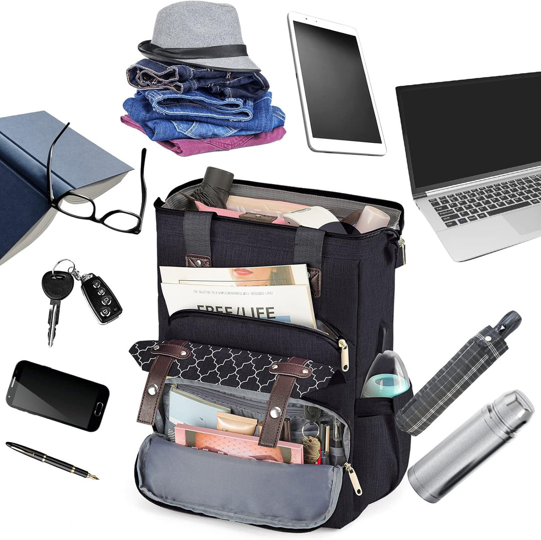 Kuosdaz Rucksack Damen, Schulrucksack Mädchen Teenager mit USB Ladeanschluss & Laptopfach, 15,6 Zoll
